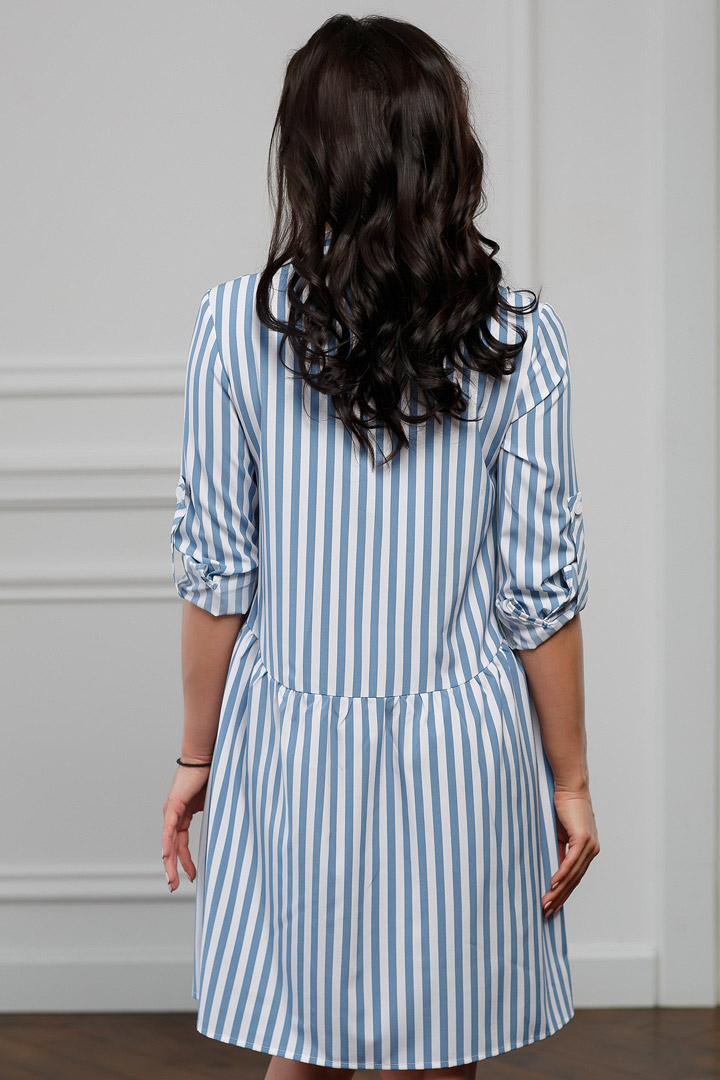 Фото товара 16581, платье рубашка в голубую полоску